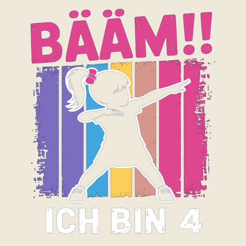 Bääm Ich bin 4 Dabbing Mädchen 4. Geburtstag