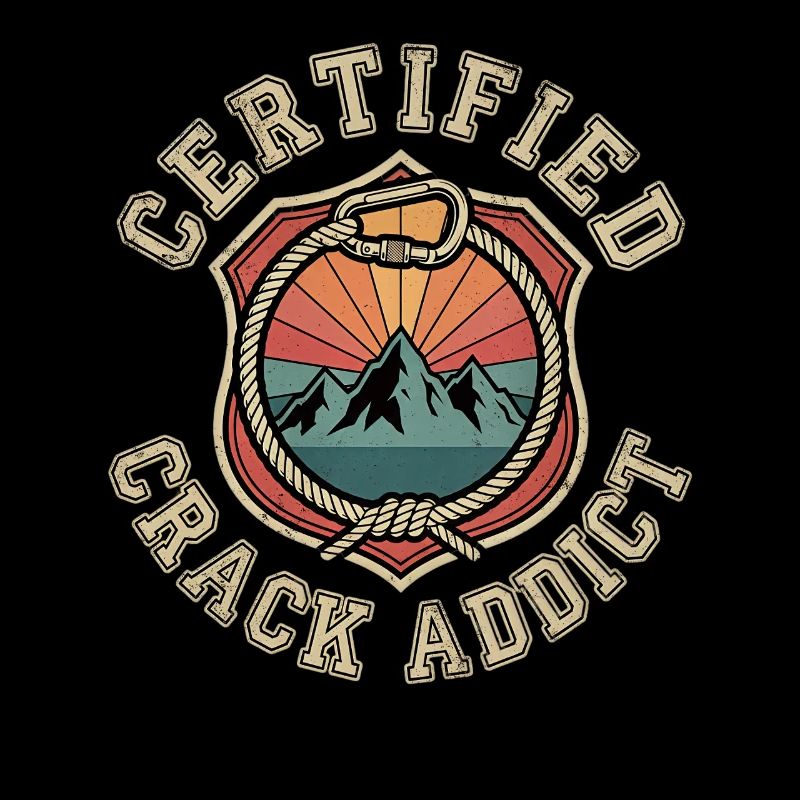 Certified Crack Addict Climbing Boulder Fan