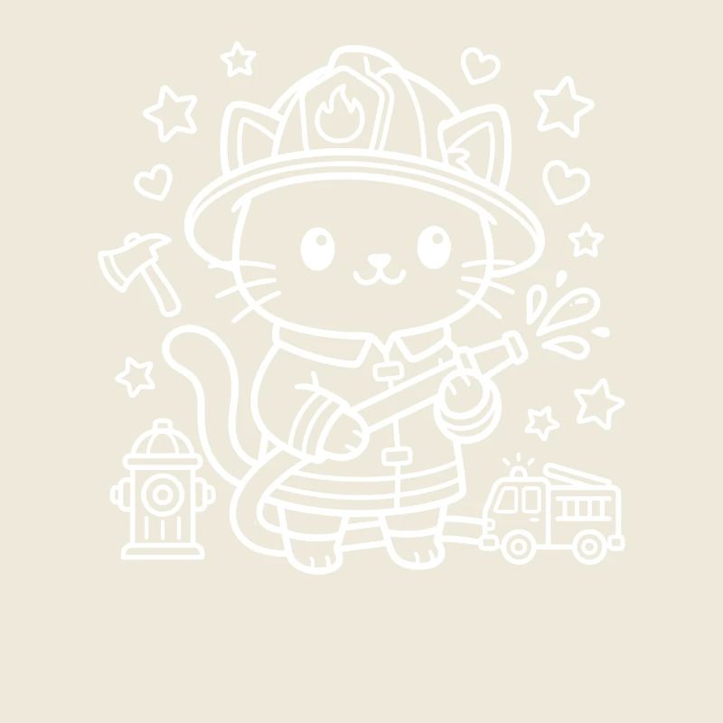Pompier Kawaii Cat