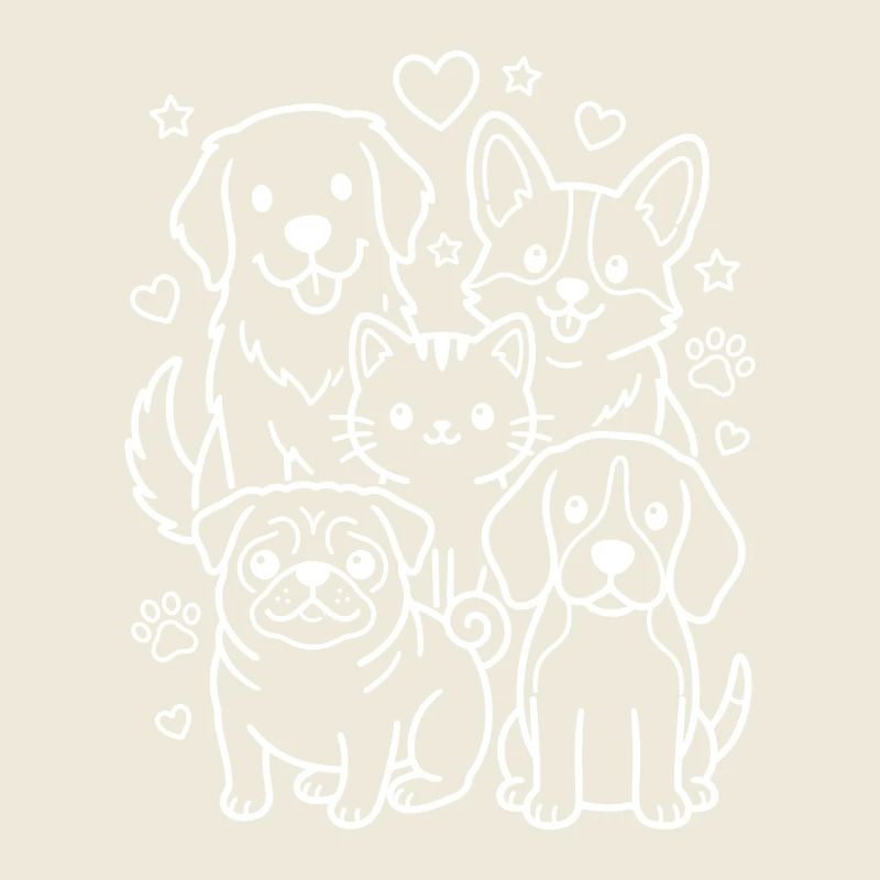 Animaux de compagnie Kawaii Chat et Chiens