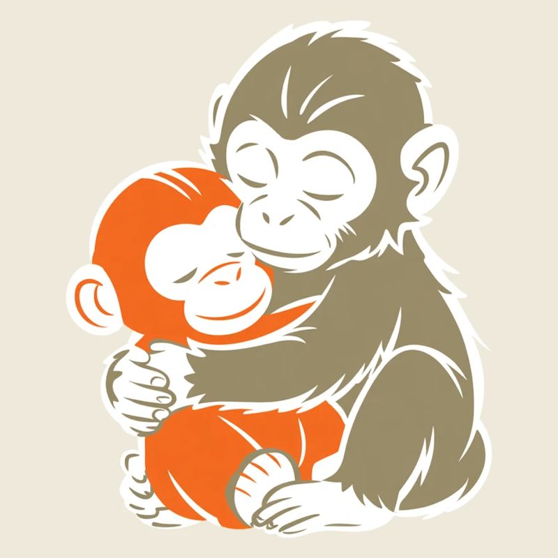 Hugging Monkey Duo