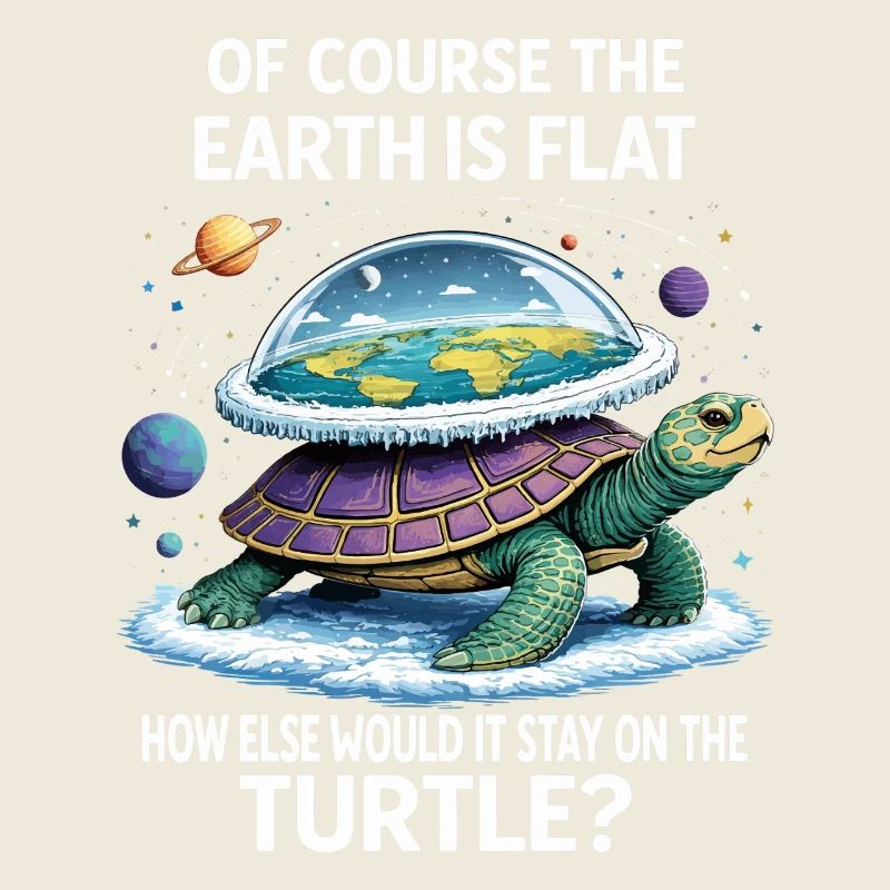 Schildkröte Flat-Earth Spruch