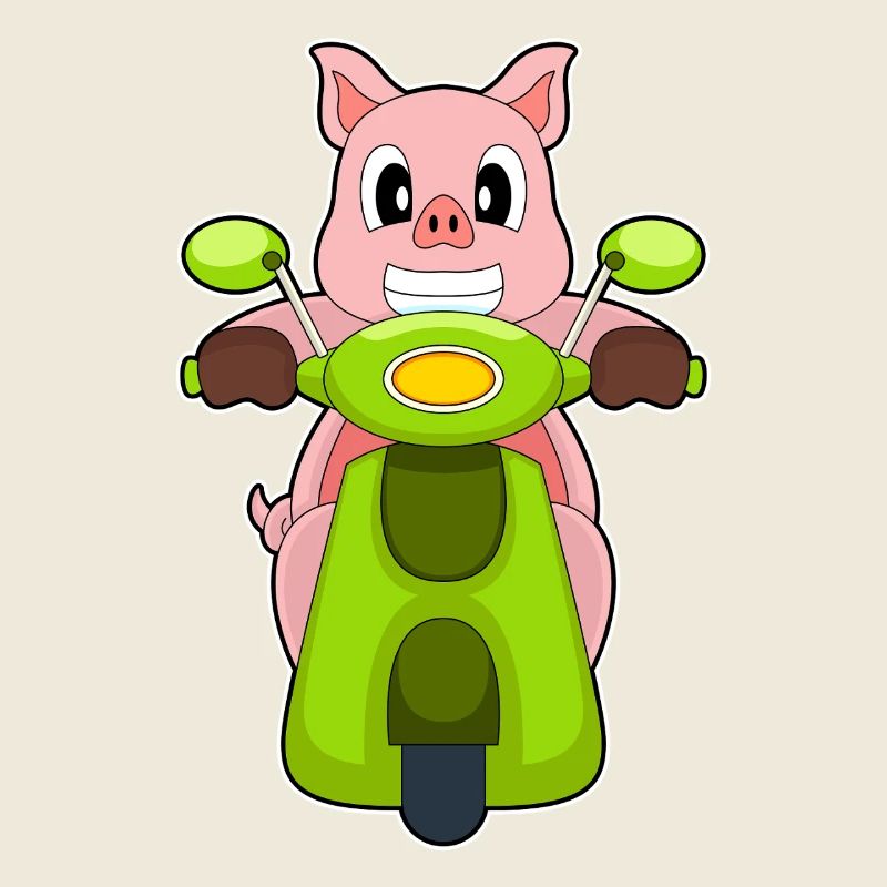 Schwein Motorroller