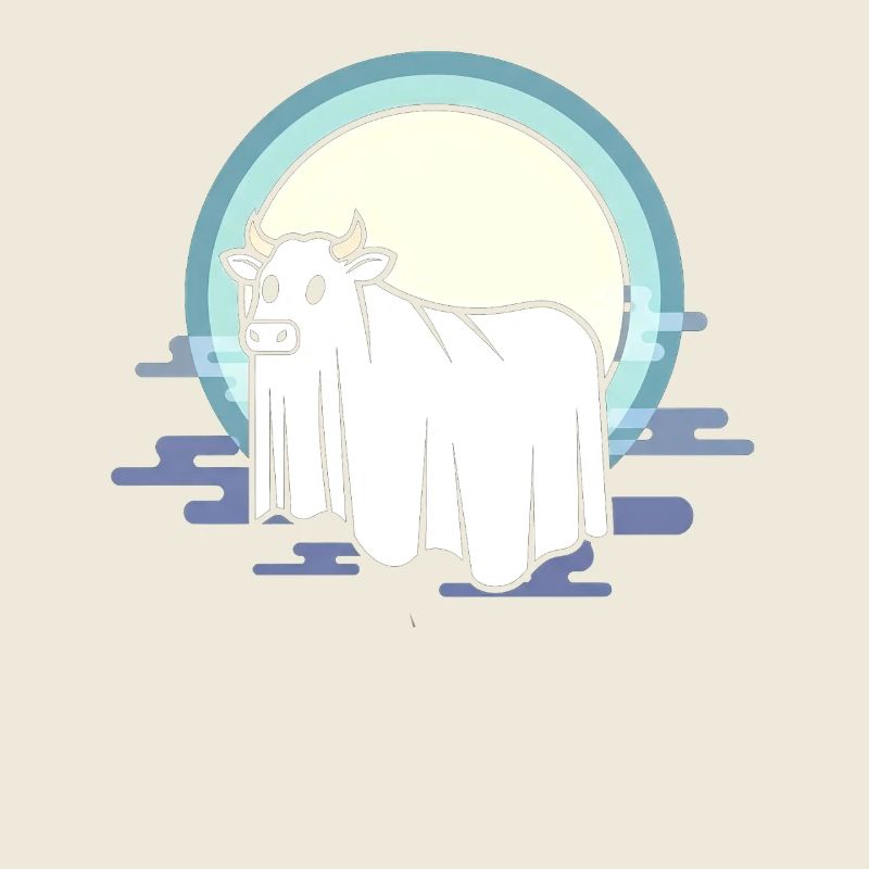 Vache lunaire à l’arc de brouillard