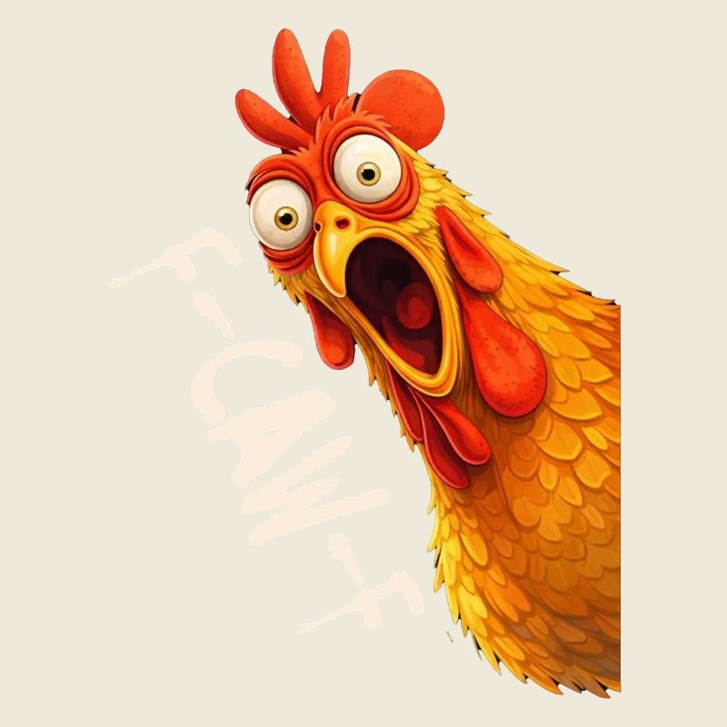 F-Caw-F Graphique drôle de mème de coq de poulet