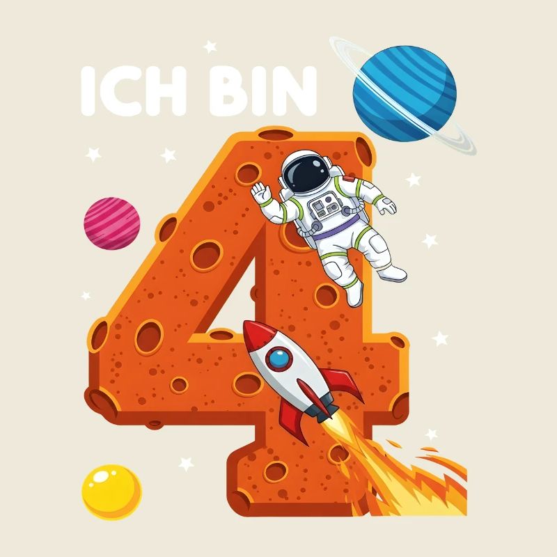 Ich bin 4 Astronaut Weltraum Geburtstag