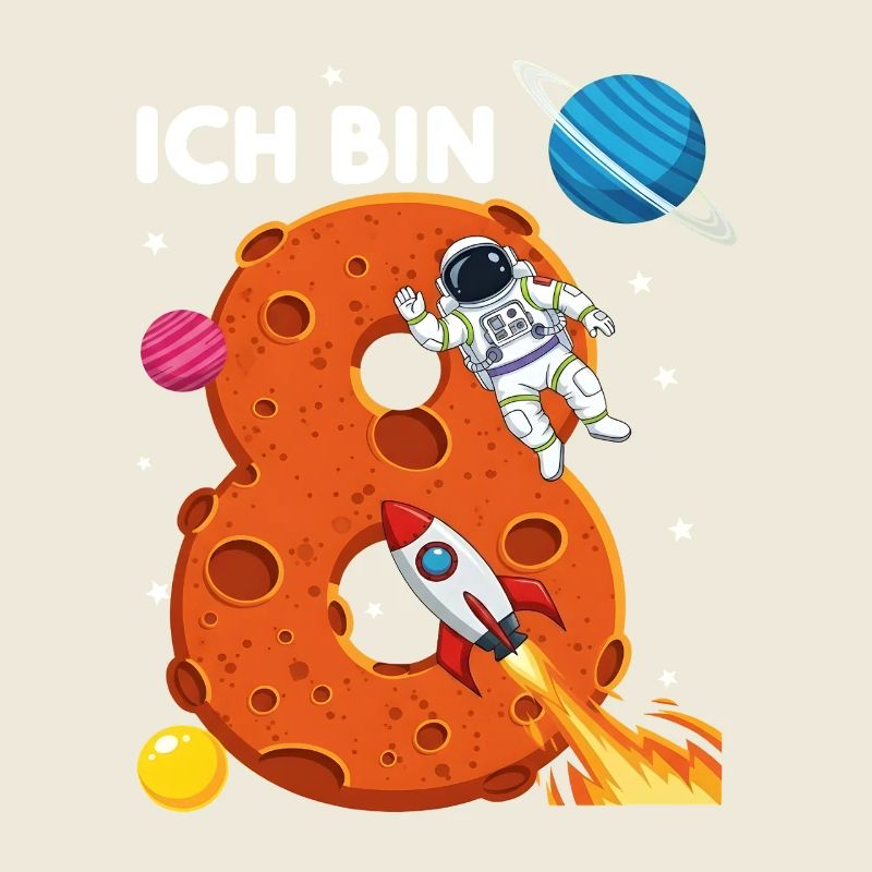 Ich bin 8 Astronaut Weltraum Geburtstag