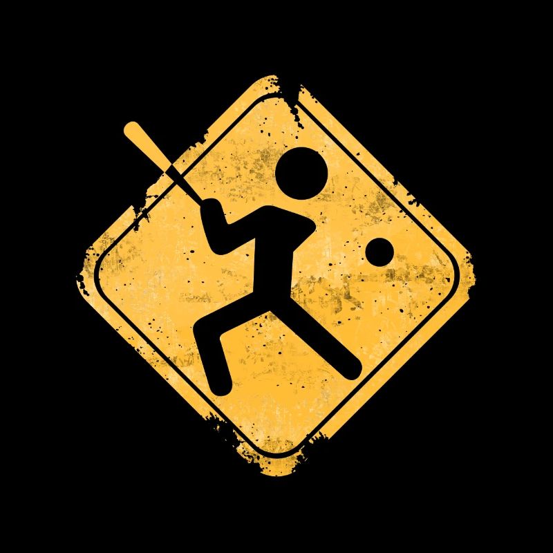 Baseball silhouette with bat