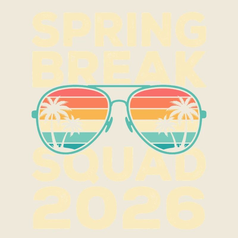Spring Break Squad 2026 Design rétro de palmiers