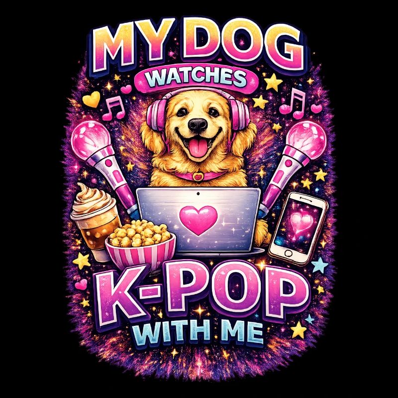 Mon chien regarde la K-pop avec moi