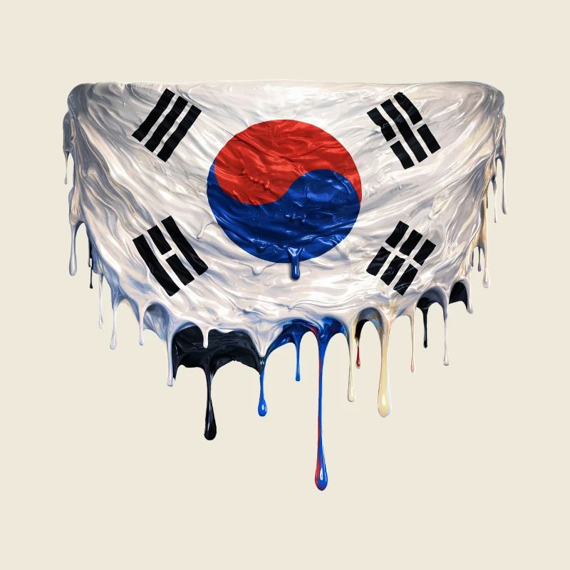 Drapeau coréen dégoulinant