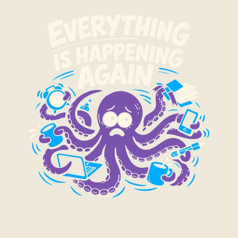 Funny Octopus Overstimulated