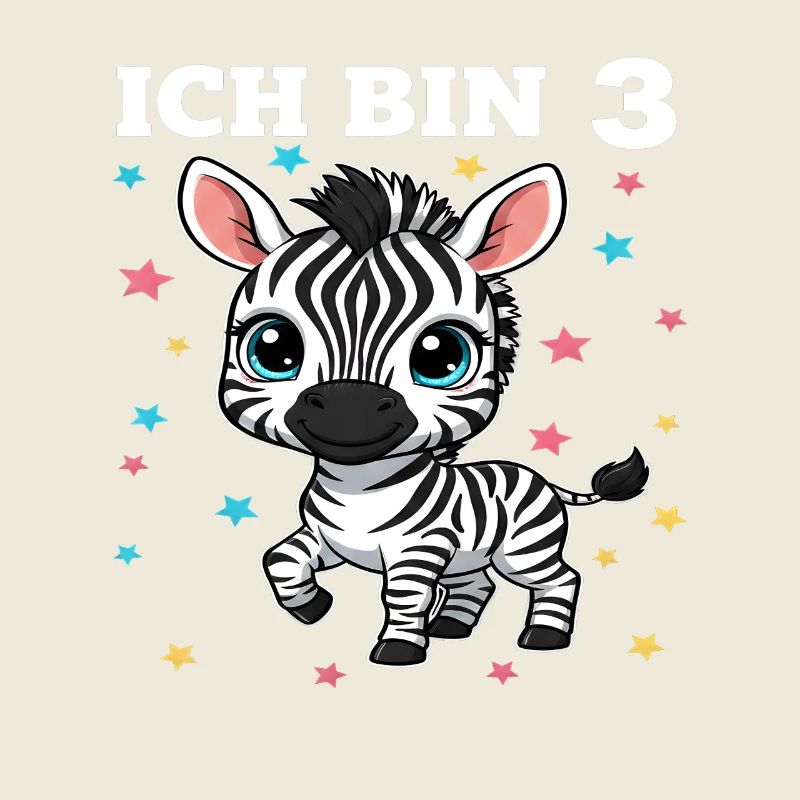 Ich bin 3 - Süßes Zebra zum 3. Geburtstag