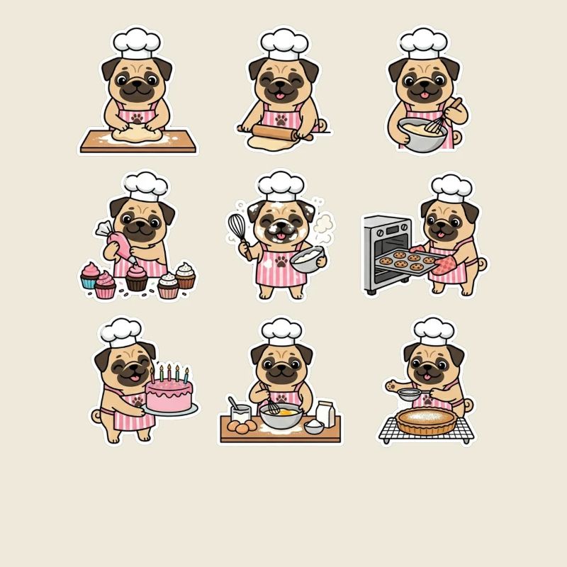 Drôle de Pug Baecker, pâtissier