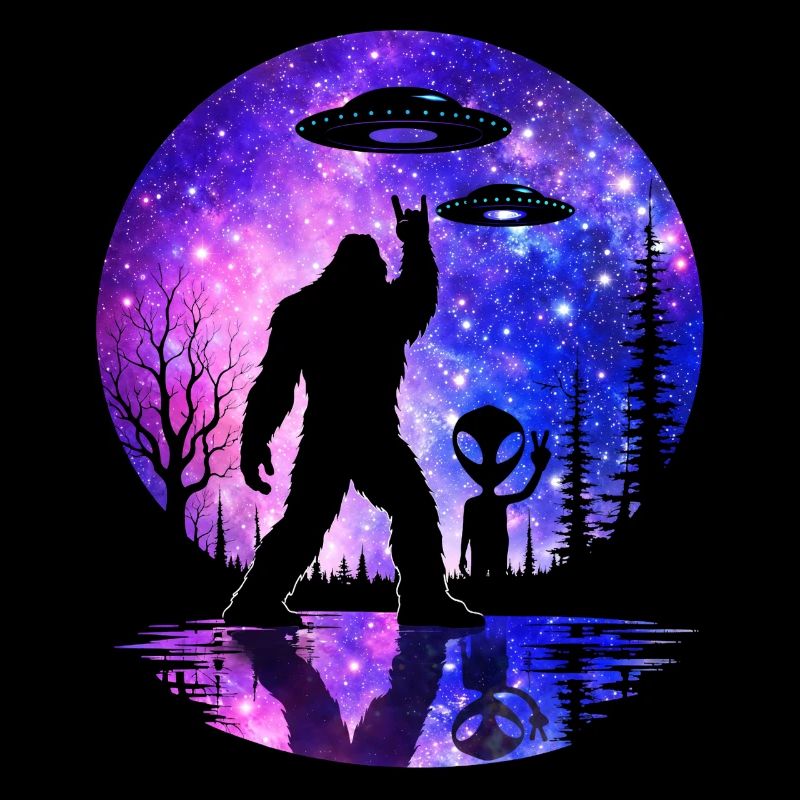 Bigfoot Alien Rock sur la Lune Shield Sasquatch Yeti