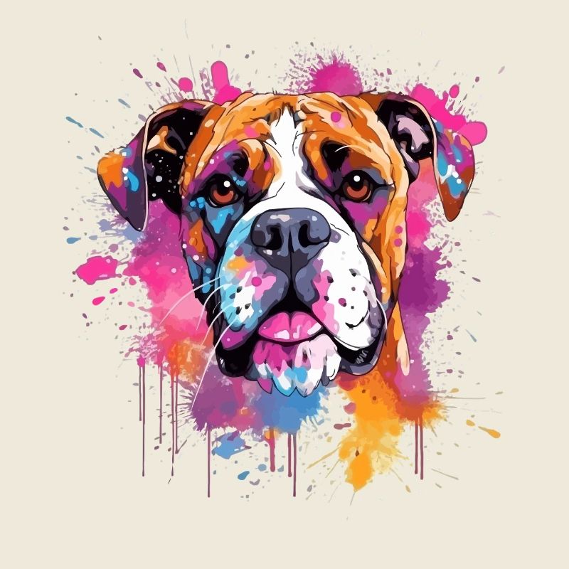 Portrait éclaboussé du chien boxer