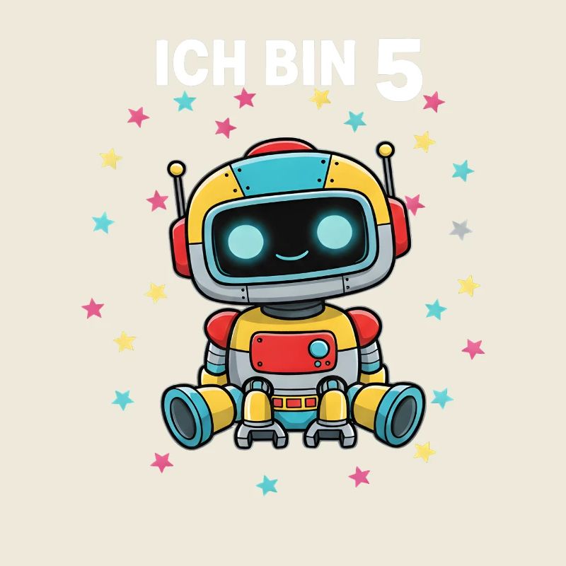 Ich bin 5 - Süßes Roboter zum 5. Geburtstag
