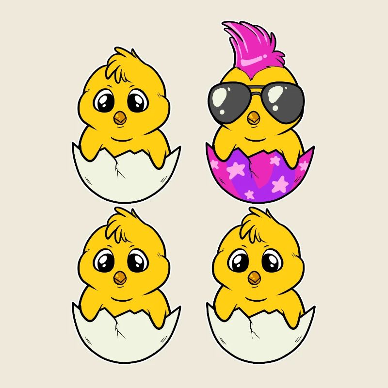 Cool Punk Chick Be Different Funny Easter Motif
