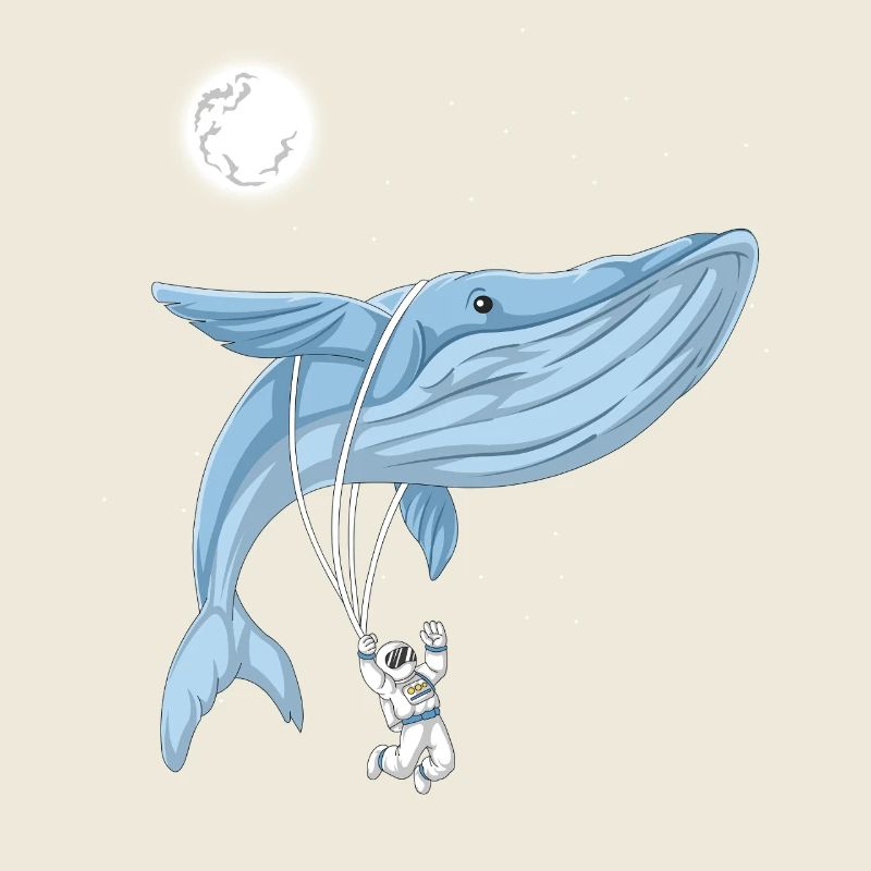 Astronaute baleine spatiale volant dans un rêve galactique