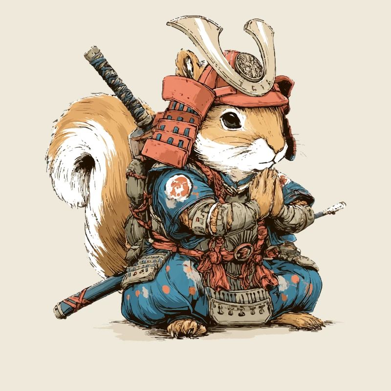 Eichhörnchen-Samurai-Rüstung