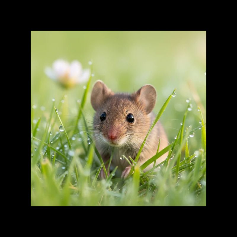 Field Mouse Wildlife Grass Wildflower Design