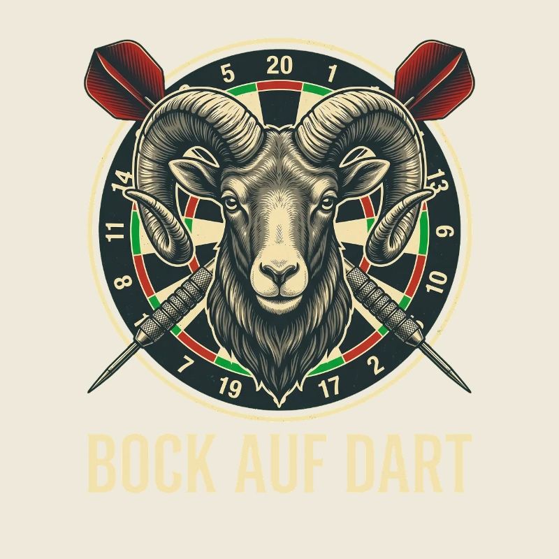 Bock auf Dart Widder Dartscheibe Dartspieler