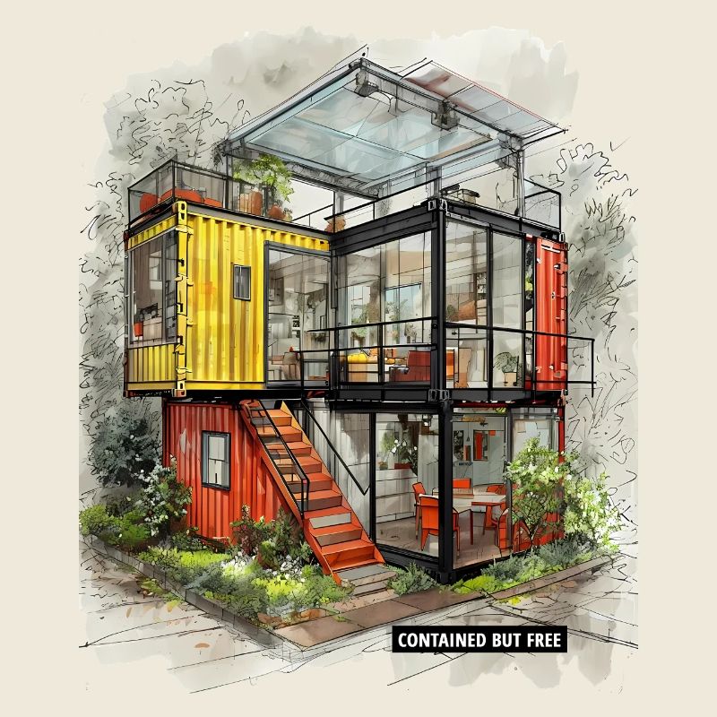 CONTAINED BUT FREE – Moderne Shipping Container Art