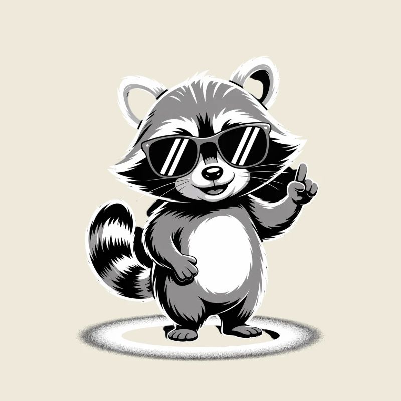 Waschbär mit Sonnenbrille