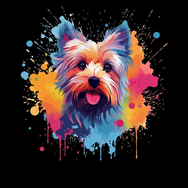 Yorkshire Terrier Bunte Hunde-Splash-Art
