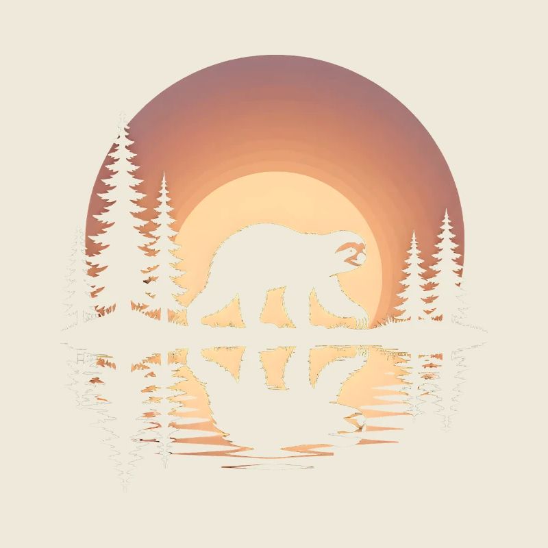 Mammoth at Sunset in Pine Forest