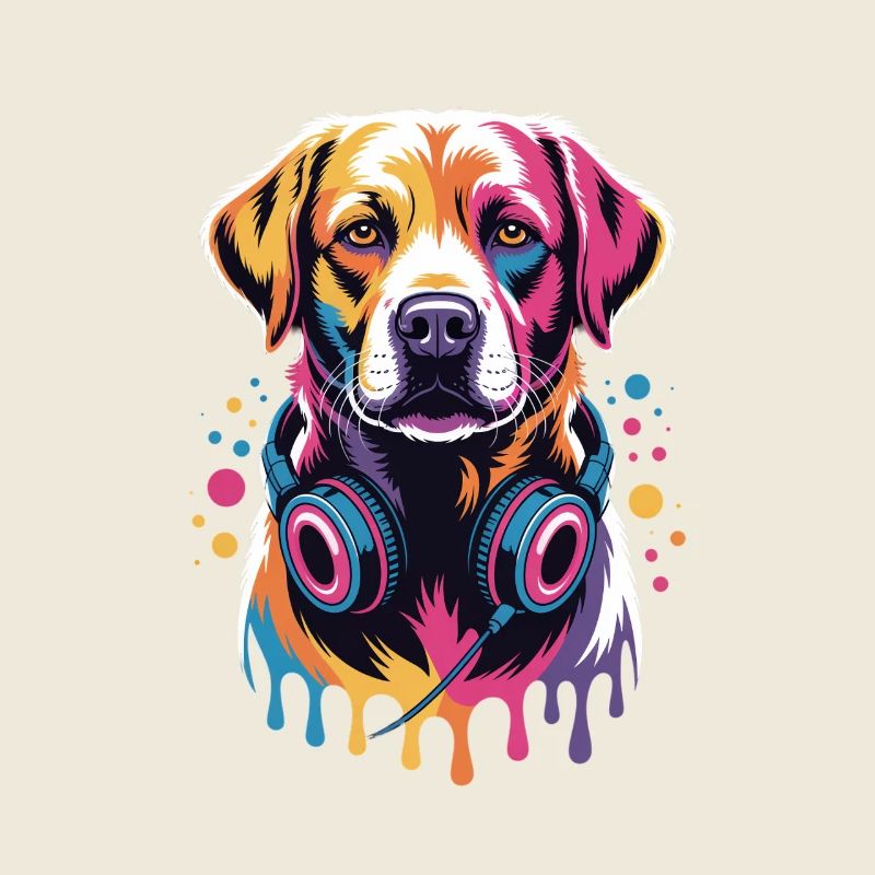 Labrador avec casque