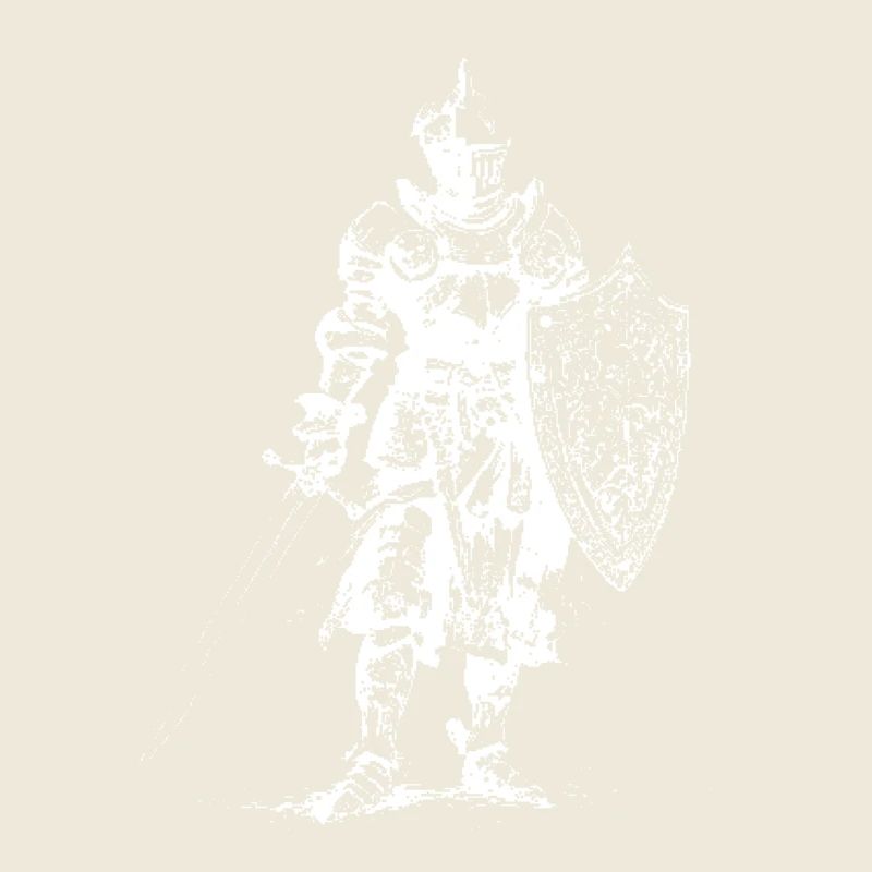 Eisenritter-Silhouette auf dem Schild