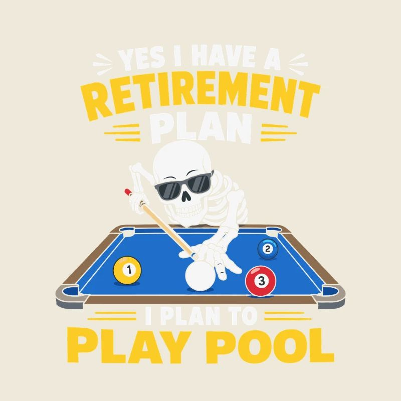 Ruhestandsplan Spielpool Skeleton-Billardspieler