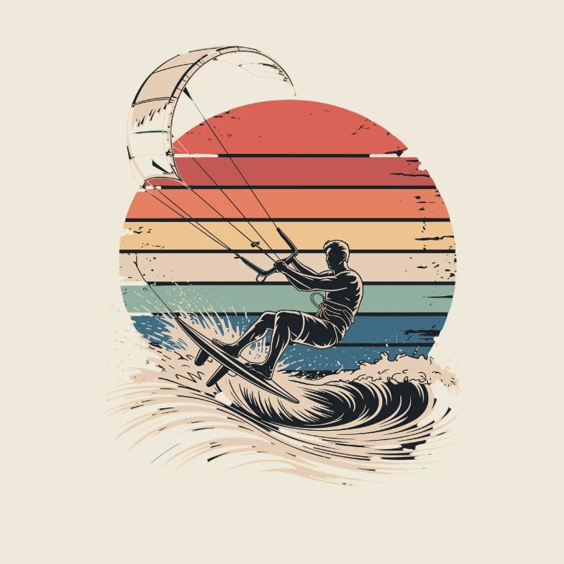 Kitesurf Retro Sunset Surf