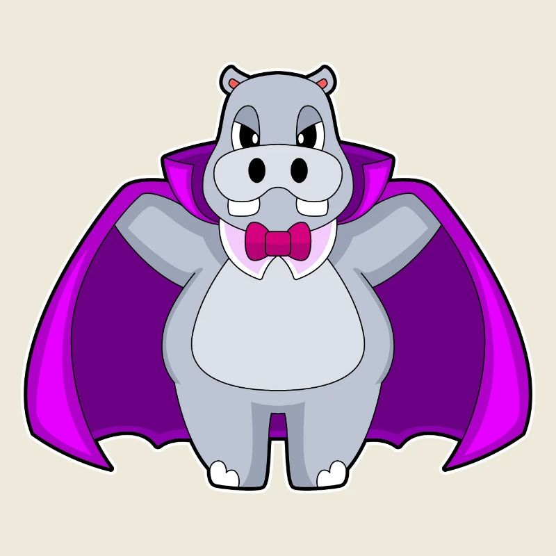 Hippopotame Halloween Vampire