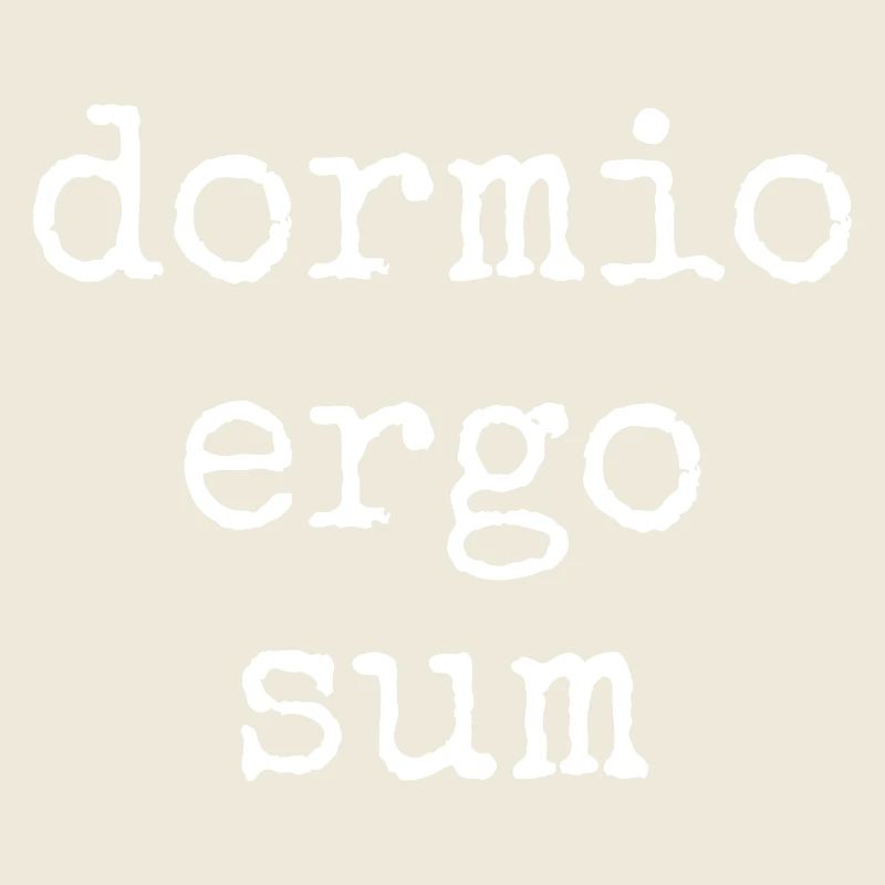 dormio ergo sum - ich schlafe also bin ich. Spruch