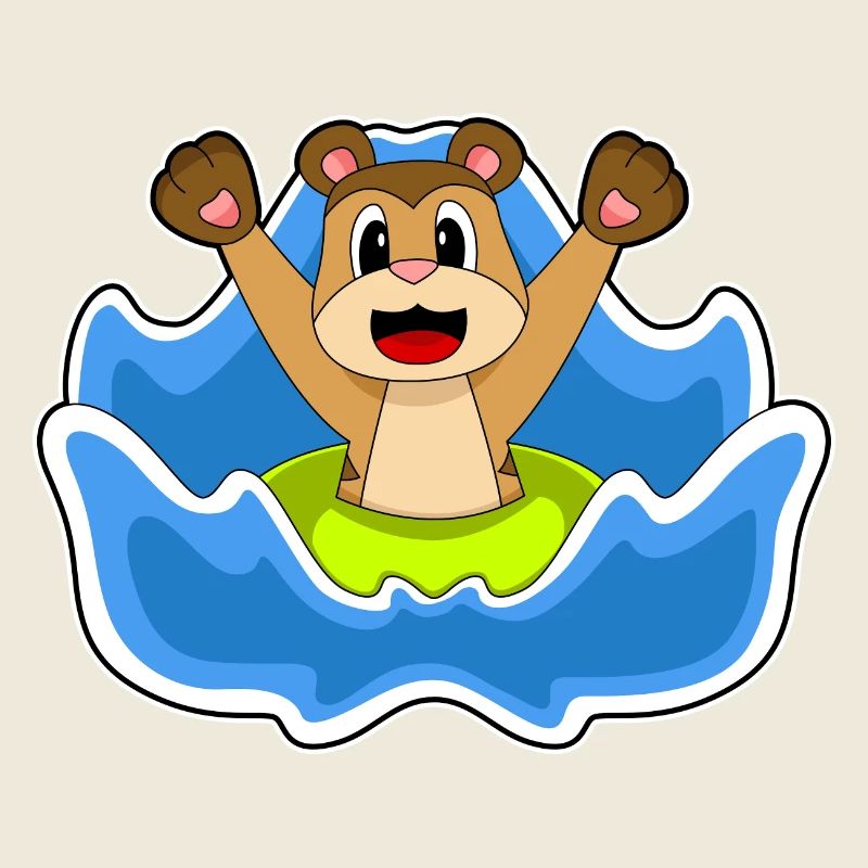 Erdmännchen Schwimmen Rettungsring