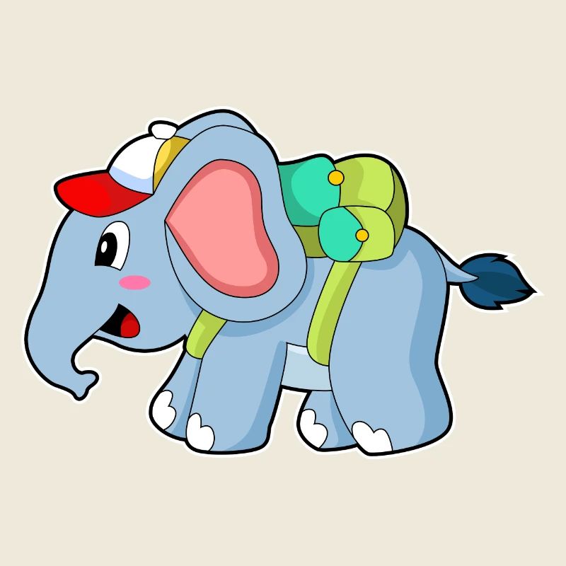 Elefant Schule Rucksack