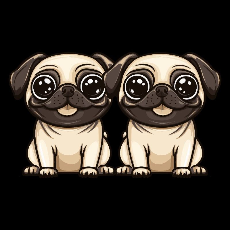 Pug Hund Comic