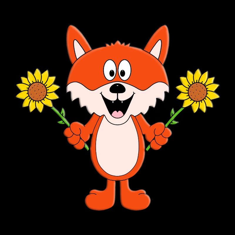 FUCHS - BLUMEN - SONNENBLUMEN - TIER - TIERISCH