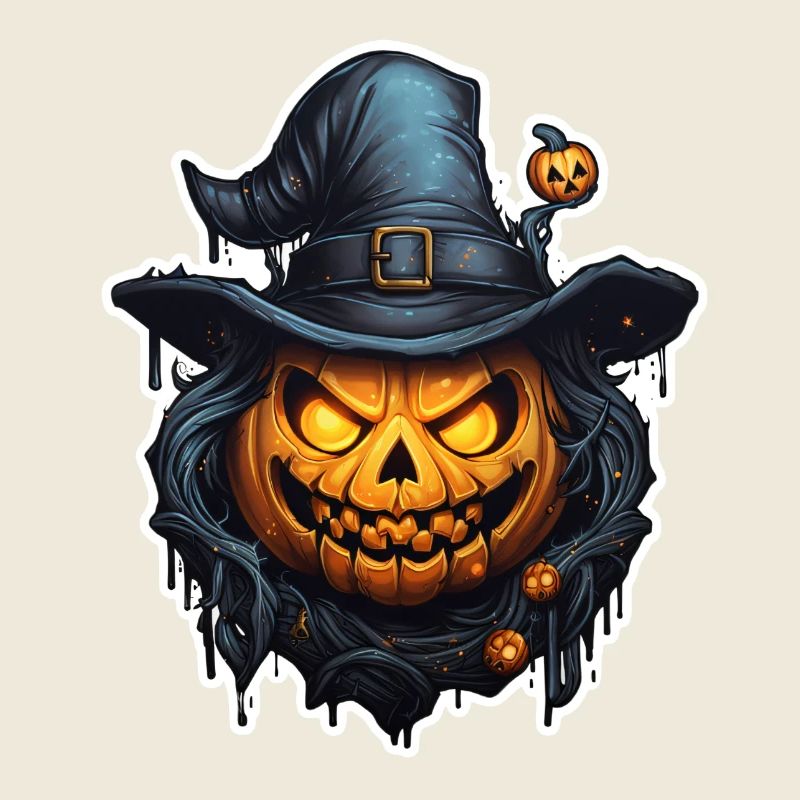 Halloween Evil Pumpkin with Hat
