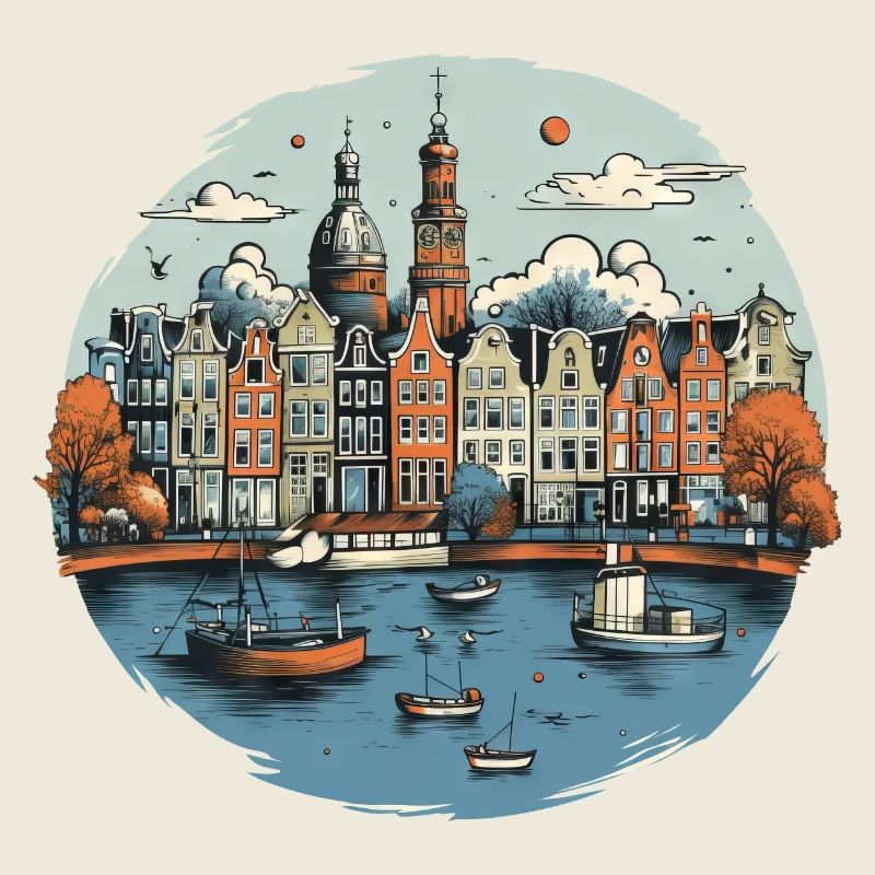Amsterdam Skyline Urlaub Design