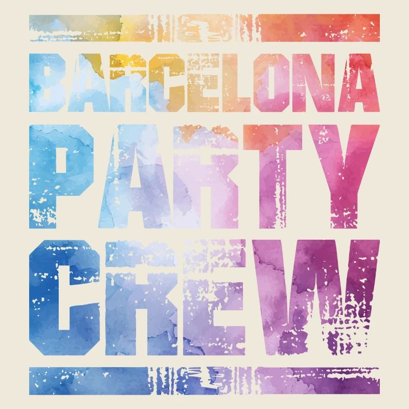 Équipe de fête de Barcelone colorée