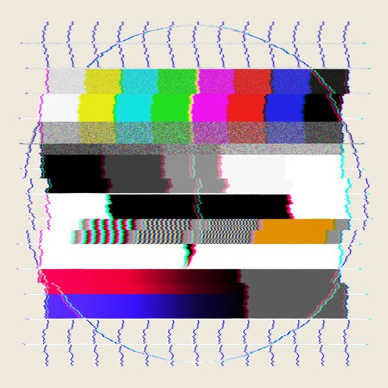 Tube TV test pattern - distorted - 80s