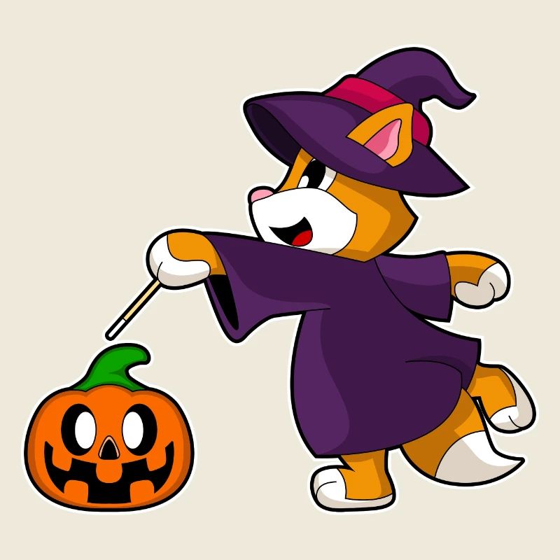Katze Halloween Hexe