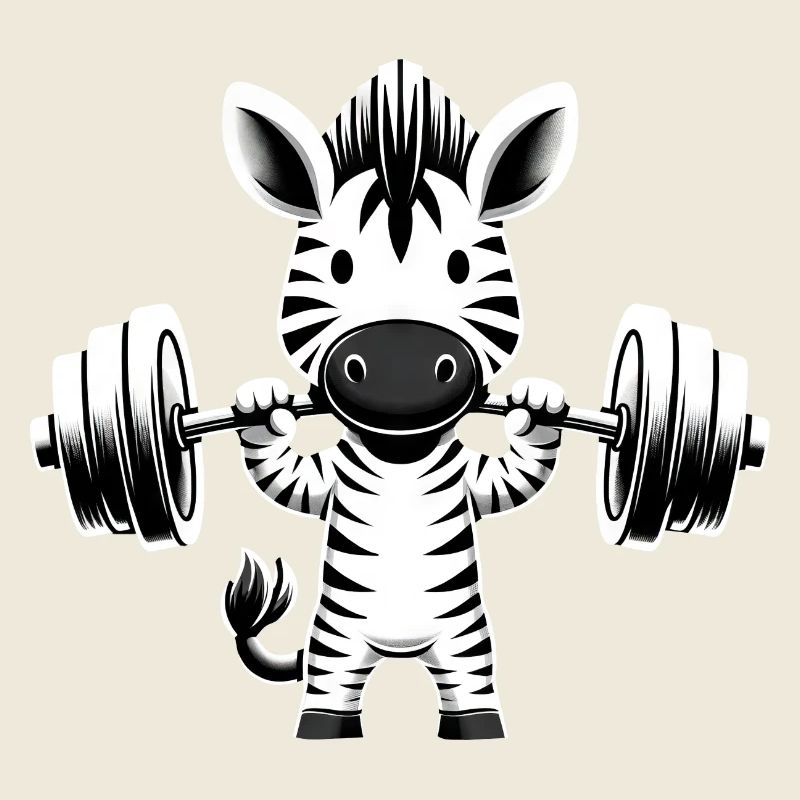 Zebra Workout Silhouette mit Hantel