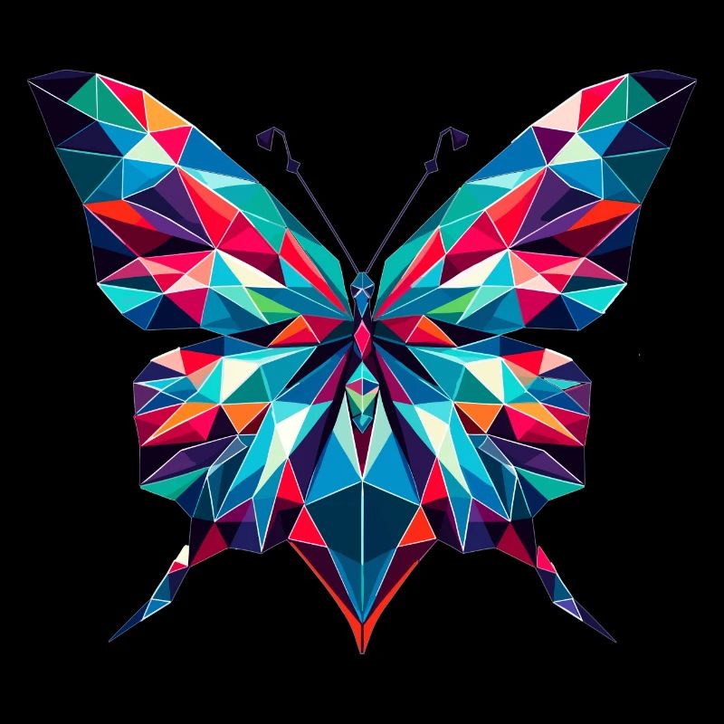 Papillon dans l’illustration polygonale