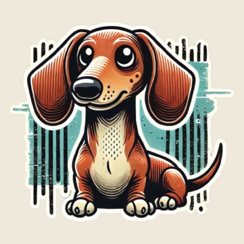 Teckel mignon style bande dessinée Chien teckel