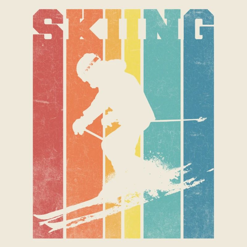 Ski palette couleurs rétro