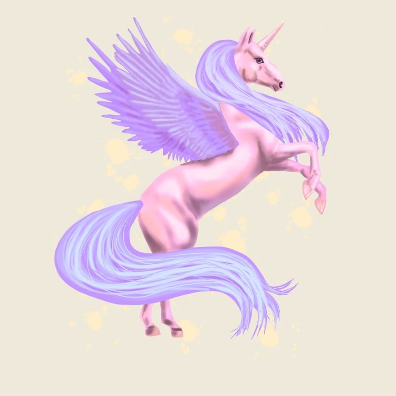 Licorne enchanteresse rose et violette